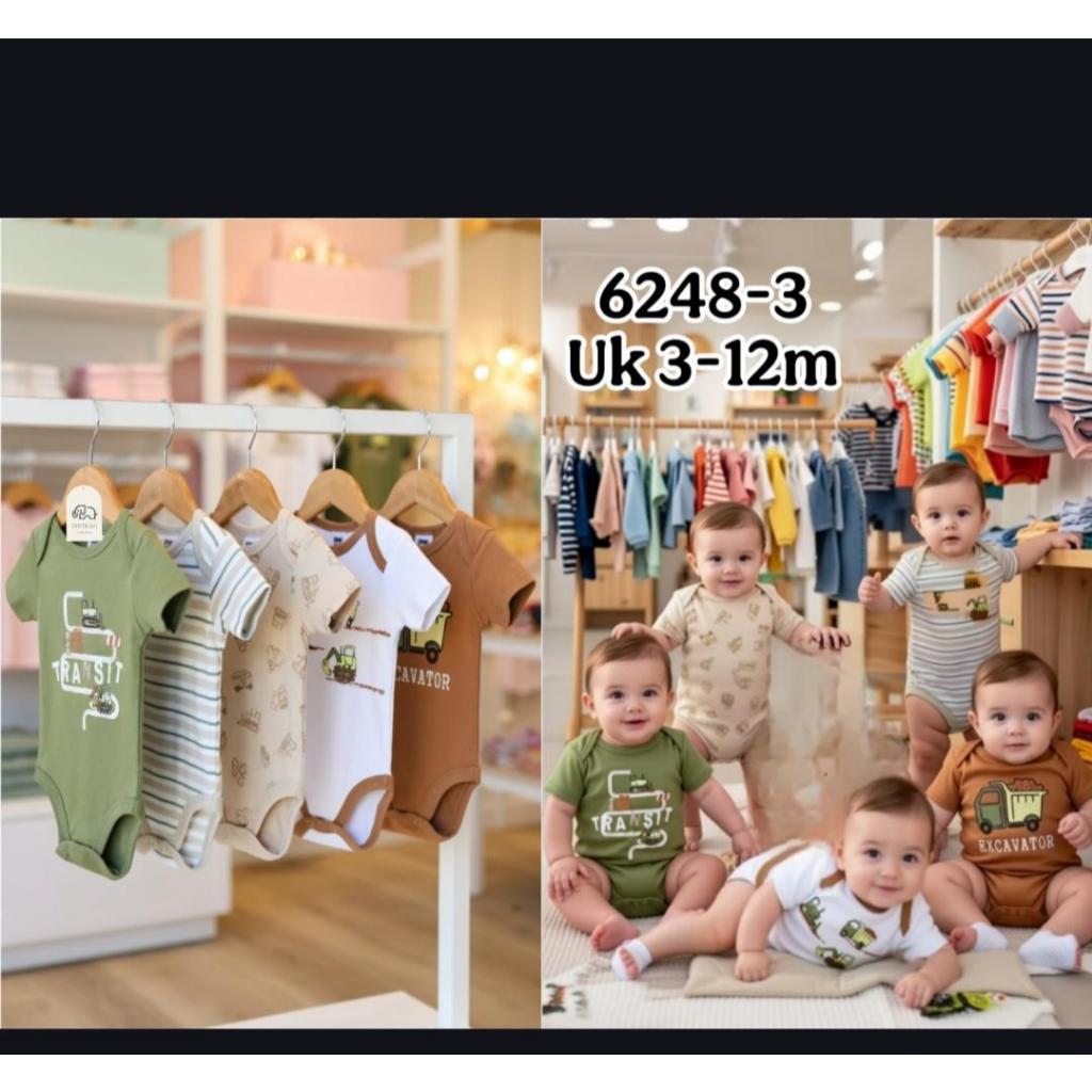 ISI 5 PCS CarterLove Carter Love Bodysuit Rib Set 5in1| Baby Jumper 5in1 0-9 Bulan Catell Love 6247 / 6248