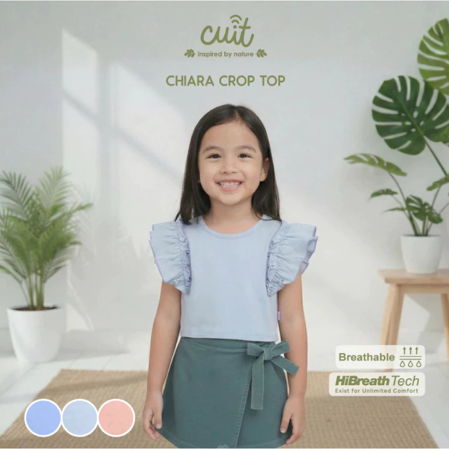 CUIT 3-10 Tahun Chiara Crop Top Kaos Atasan Ruffle Fashion Anak Perempuan