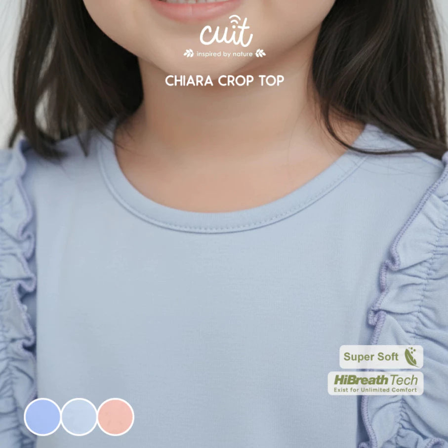 CUIT 3-10 Tahun Chiara Crop Top Kaos Atasan Ruffle Fashion Anak Perempuan