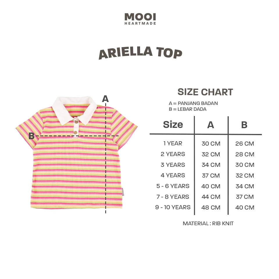 Mooi Atasan Anak Perempuan Ariella Top 1-10 Tahun