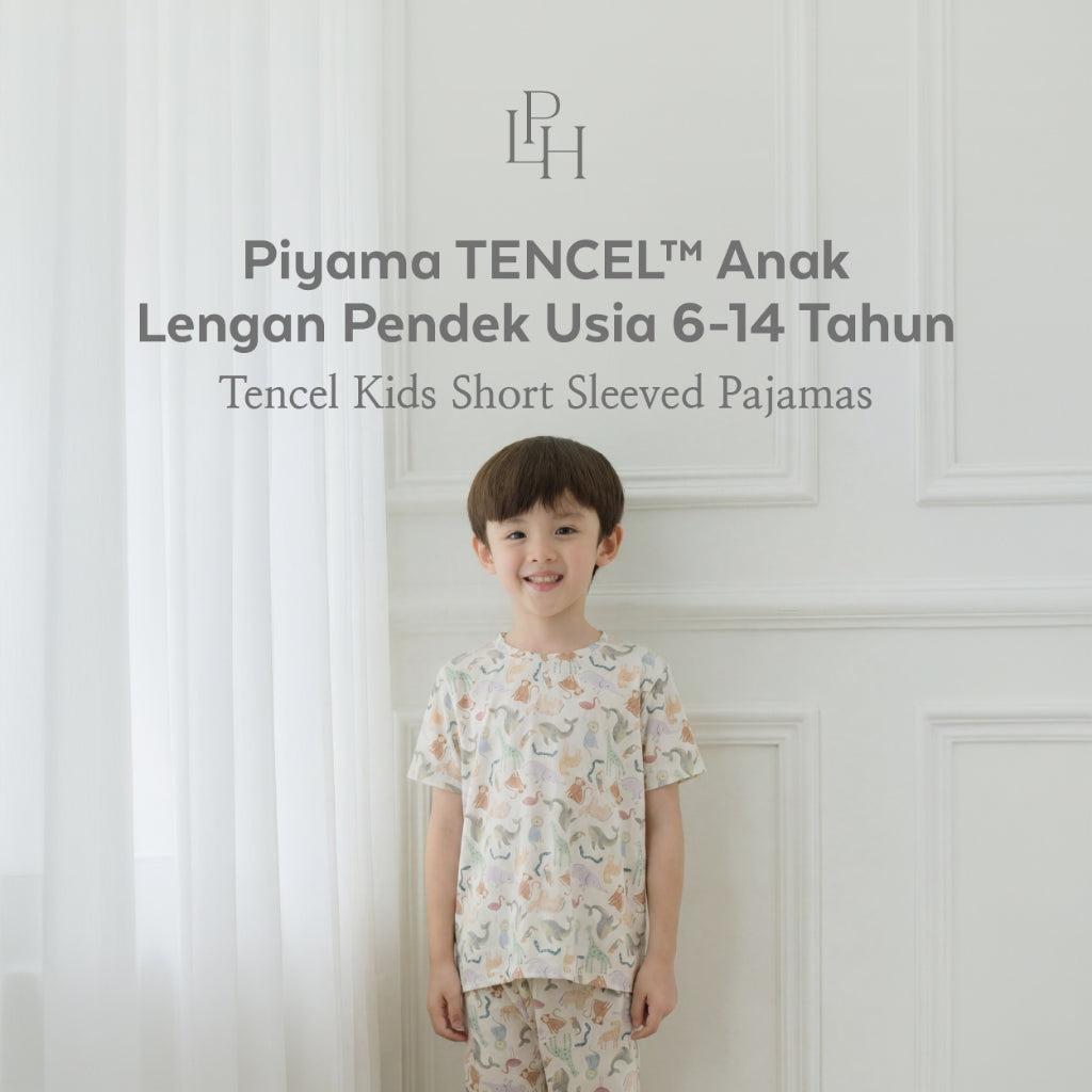 Little Palmerhaus -Piyama Tencel Anak Lengan Pendek Celana Panjang Usia 1-14 tahun TENCEL™ Kids Short Sleeved Pajamas / Kids Pajamas