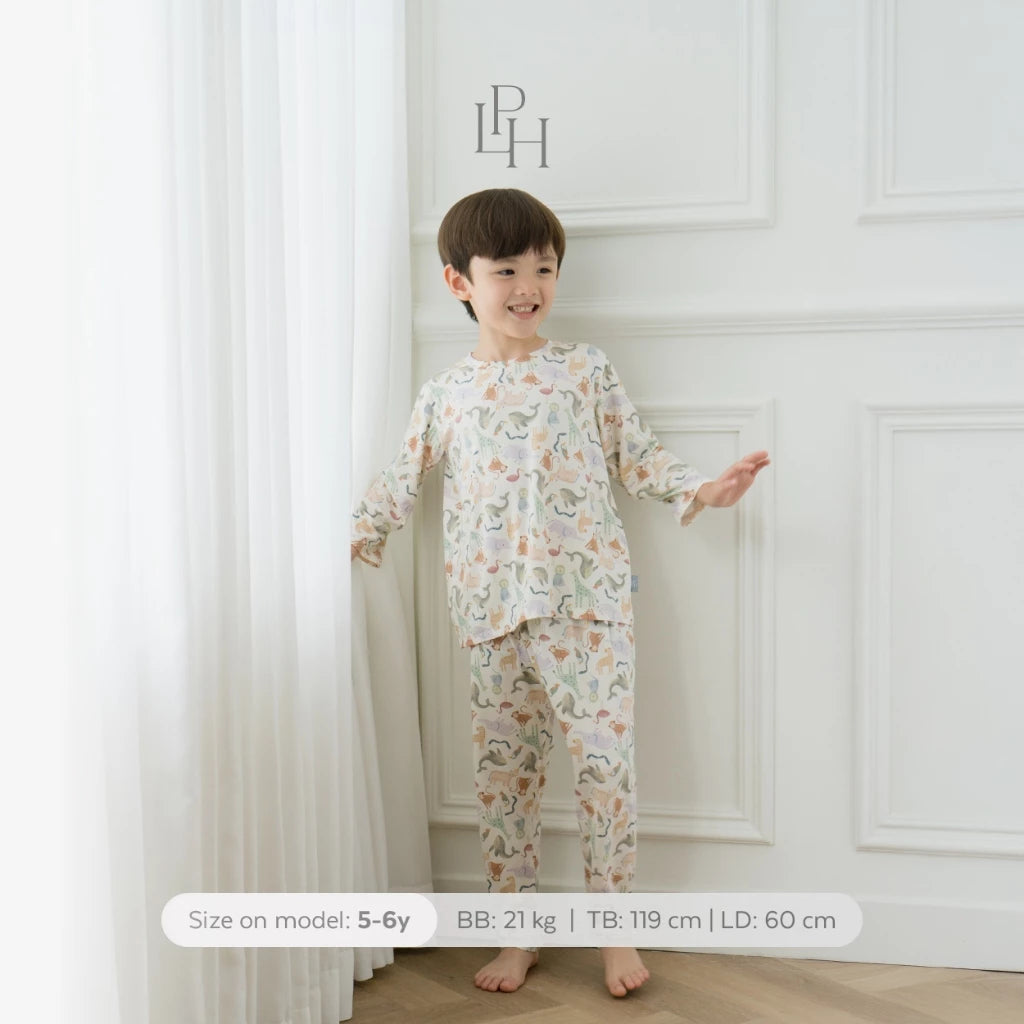 Little Palmerhaus -Piyama Tencel Anak Lengan Pendek Celana Panjang Usia 1-14 tahun TENCEL™ Kids Short Sleeved Pajamas / Kids Pajamas