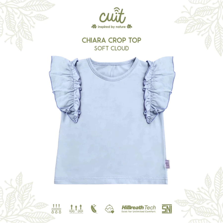 CUIT 3-10 Tahun Chiara Crop Top Kaos Atasan Ruffle Fashion Anak Perempuan
