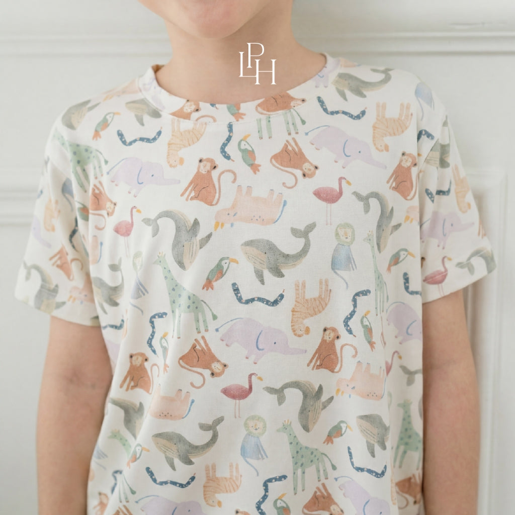 Little Palmerhaus -Piyama Tencel Anak Lengan Pendek Celana Panjang Usia 1-14 tahun TENCEL™ Kids Short Sleeved Pajamas / Kids Pajamas