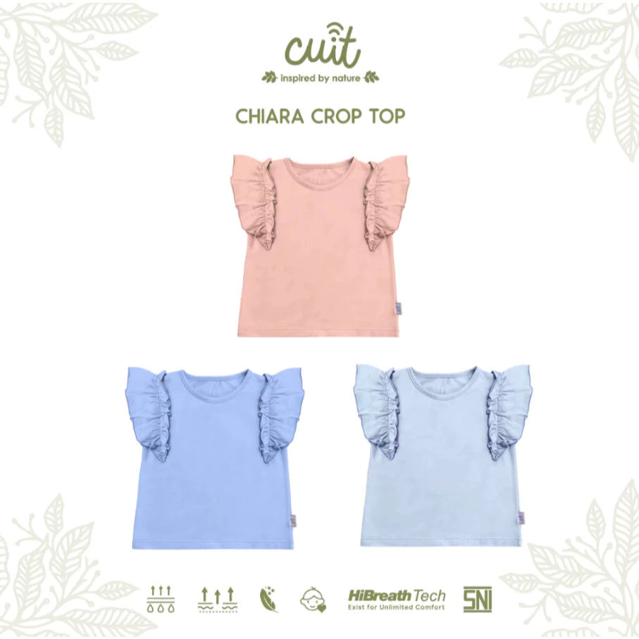 CUIT 3-10 Tahun Chiara Crop Top Kaos Atasan Ruffle Fashion Anak Perempuan