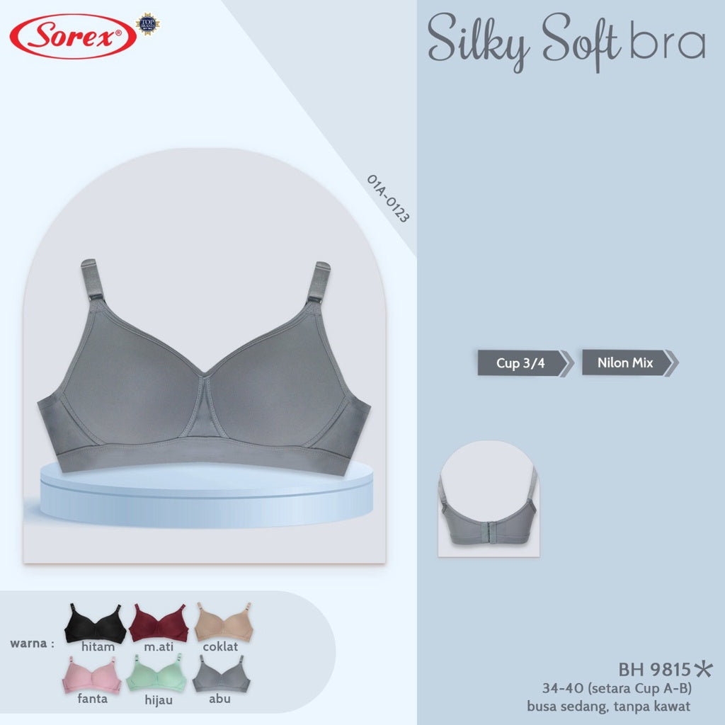 [ PILIH WARNA ] Sorex Bra Cup Besar Tanpa Kawat Busa Kait 3 Setara Cup B-C Silky Soft Bra Harian BH 9814 / Sorex Bra Cup Besar Tanpa Kawat Busa Kait 3 Setara Cup B-C Silky Soft Bra Harian BH 9815 99183