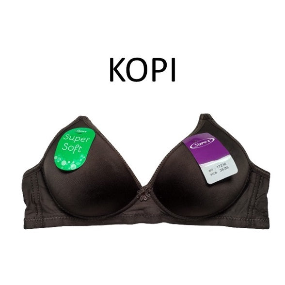 [ PILIH WARNA ] Sorex Bra Tanpa Kawat Super Soft Busa Sedang Setara Cup B BH Harian Simple Polos 17238 / Sorex Bra Tanpa Kawat Super Soft Cup Besar Kait 3 Busa Sedang Basic Harian Nyaman BH 17239
