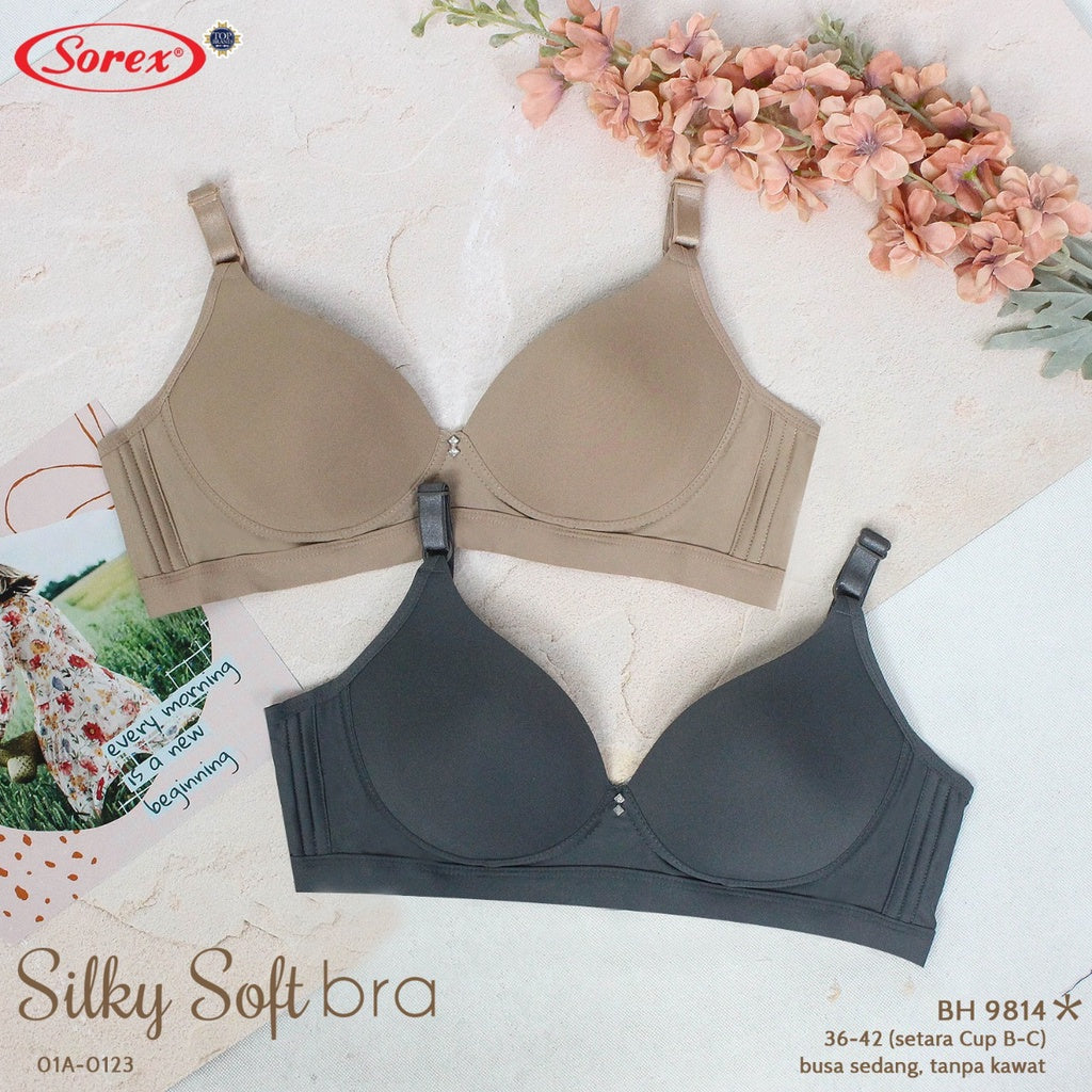 [ PILIH WARNA ] Sorex Bra Cup Besar Tanpa Kawat Busa Kait 3 Setara Cup B-C Silky Soft Bra Harian BH 9814 / Sorex Bra Cup Besar Tanpa Kawat Busa Kait 3 Setara Cup B-C Silky Soft Bra Harian BH 9815 99183