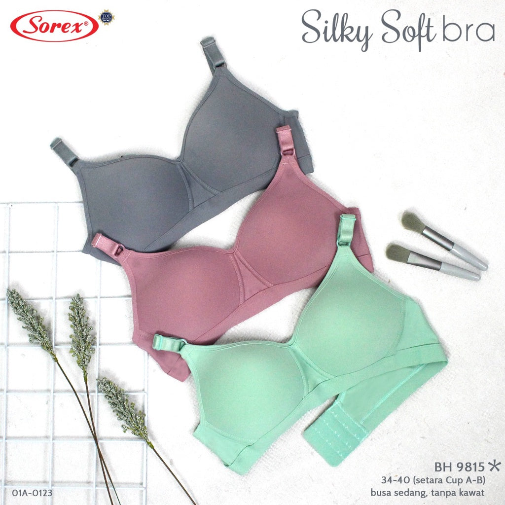 [ PILIH WARNA ] Sorex Bra Cup Besar Tanpa Kawat Busa Kait 3 Setara Cup B-C Silky Soft Bra Harian BH 9814 / Sorex Bra Cup Besar Tanpa Kawat Busa Kait 3 Setara Cup B-C Silky Soft Bra Harian BH 9815 99183
